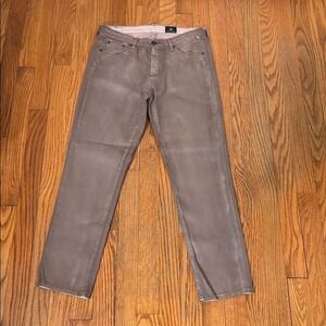 Ag Adriano Goldschmied Prima Crop‎ Jean Leatherette Tan Brown size 27